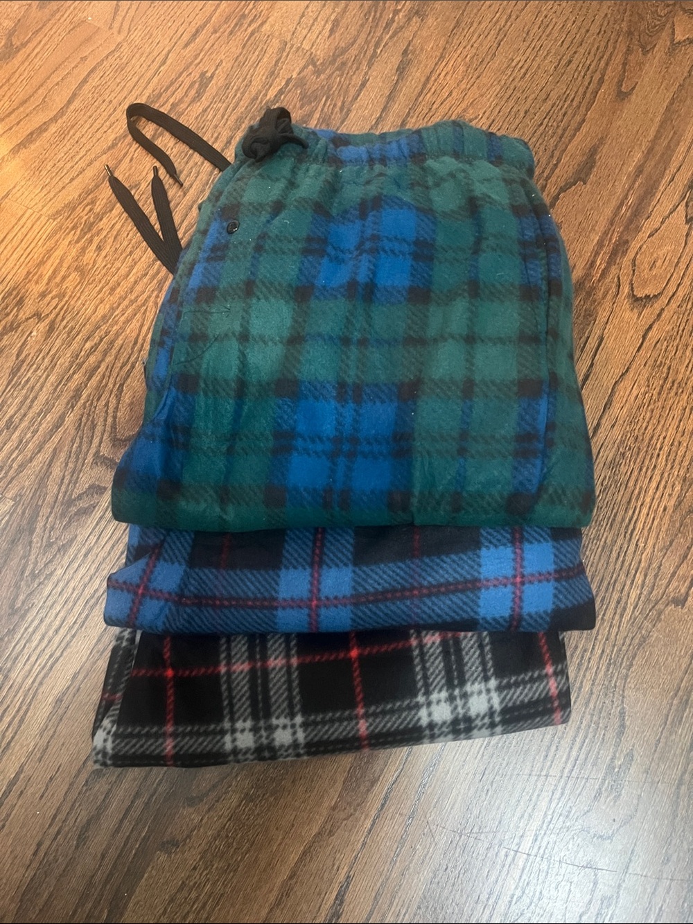 3-Pack Men's Plaid Lounge Pants - Black, Navy & Green/Blue - Brand New!